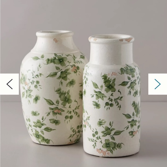Anthropologie Green Chinoiserie Column Vase - Picture 5 of 10